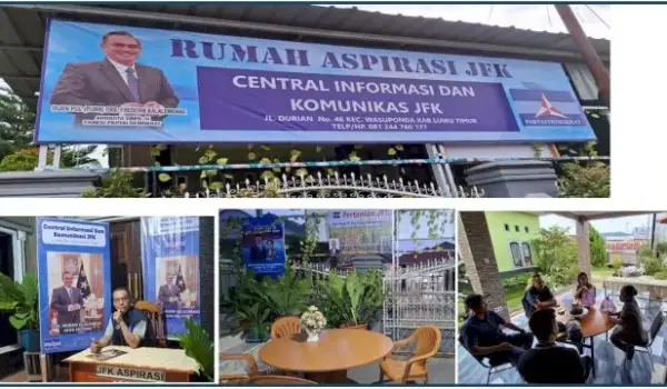 Rumah Aspirasi JFK yang menerima konsultasi berbagai masalah hukum, pertanian maupun peternakan di masyarakat.
