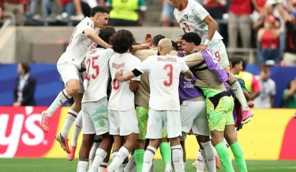 Maroko mempertegas status mereka sebagai kekuatan terbesar sepak bola Afrika di pentas dunia usai mengalahkan Kanada 3-0 di Stadion Houston, Minggu (5/7/2026) / Foto: Squawka
